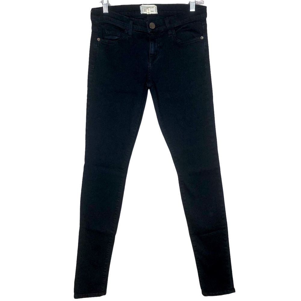 CURRENT ELLIOTT Dark Denim Blue Skinny Jeans in Blue Note